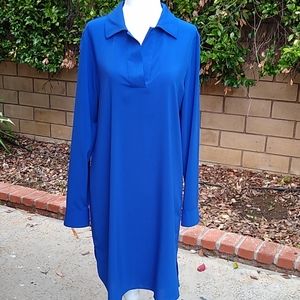 Calvin Klein Blue Tunic Dress with Collar.…